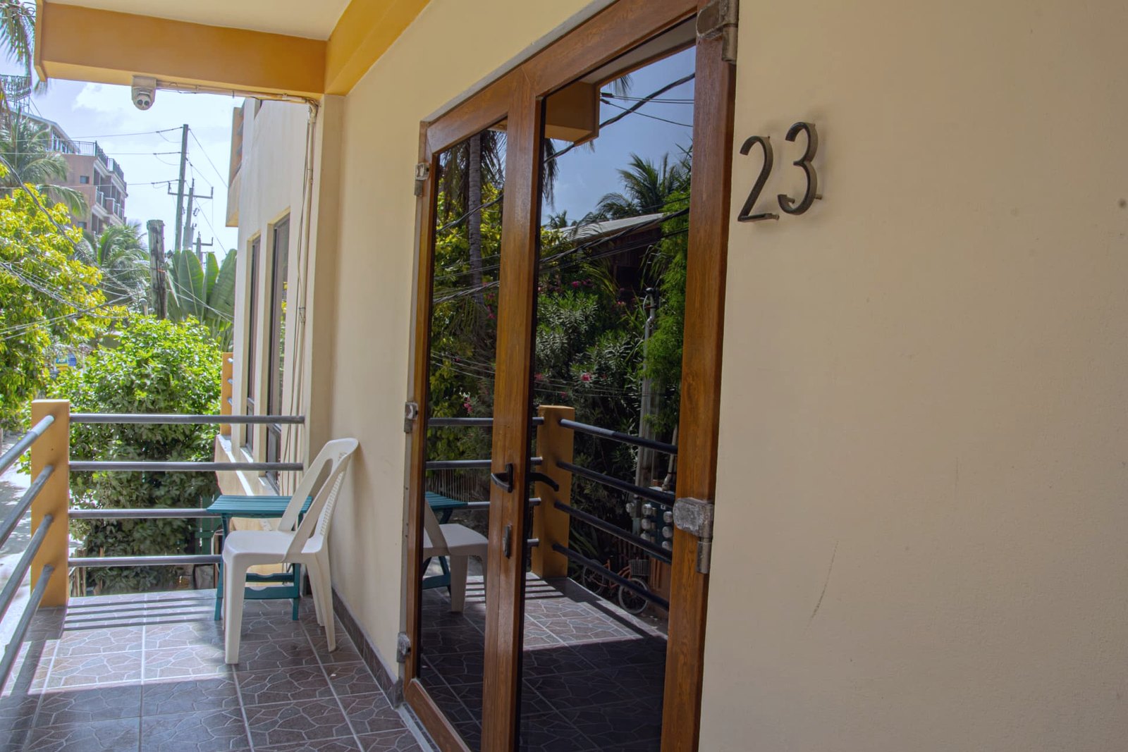 Private Veranda am Eingang